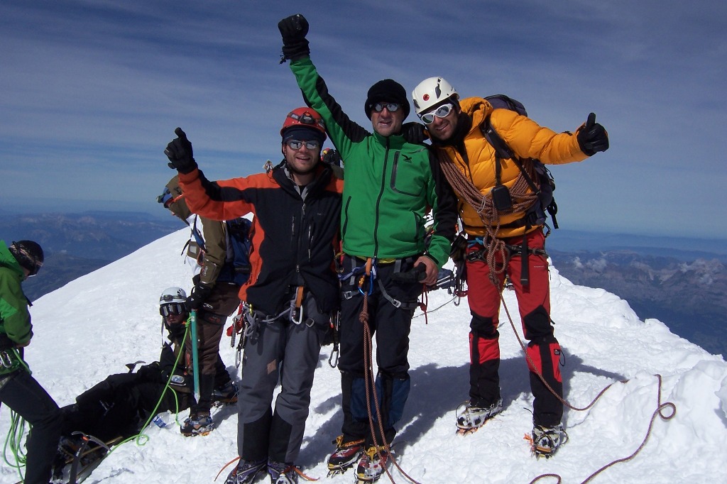 Y por fin en la cumbre del Mont Blanc en un día increible.